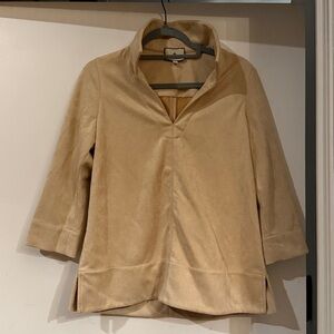 Tuckernuck Suede Margot Stand Collar Blouse